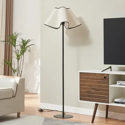 Ganeed Lampada da terra Boho, lampada da terra in rattan a 3 luci con ripiano, lampada da terra industriale con interruttore a pedale, lampade da terra vintage per soggiorno, camera da letto