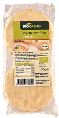 Produktbild von Biogreno Reiswaffel Joghurt 100g -