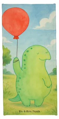 Produktbild von Mr. & Mrs. Panda Strandtuch Schildkröte Luftballon Design - Gelb Pastell - Geschenk, Handtuch, Ballon, Badhandtuch, Duschhandtuch, Strandlaken, sporthandtuch, Jahrmarkt