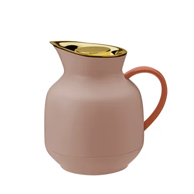 Immagine prodotto di Stelton Isolierkanne Amphora für Tee, Teekanne mit Glaseinsatz, Thermokanne, Kunststoff, Soft Peach, 1 Liter, 222-2