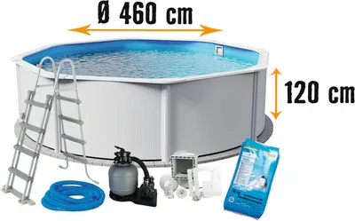 Produktbild von Aufstellpool Stahlwandpool-Set Planet Pool Vision-Pool Classic Solo rund Ø 460x120 cm inkl. Einbauskimmer weiss