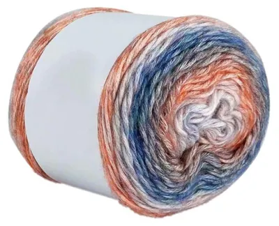 Produktbild von 2x 100g Farbverlauf Häkelgarn Strickwolle Baumwolle Blauorange