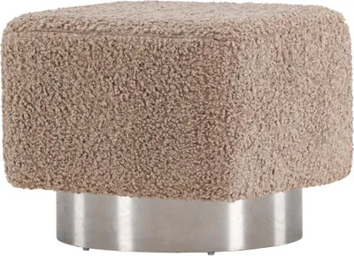 Produktbild von FURNLUX Hocker Newton Braun Und Silber 45cm / Hauptfarbe: Braun / Abmessungen: 45 x 45 x 38 cm