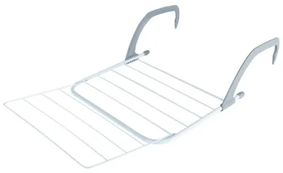 Obrázok produktu pre Držiak na sušenie bielizne na radiátor – skladací – kovový – 55 x 50,5 cm – biely
