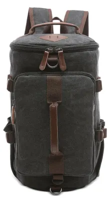 Produktbild von Omgoods – Großer Canvas-Rucksack für Schule und Reisen, geeignet für Laptops bis 15 Zoll