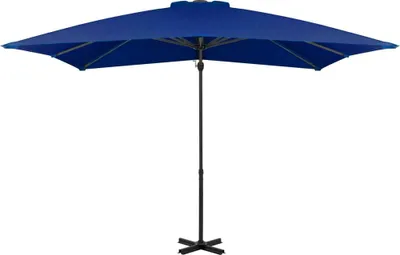 Obrázok produktu pre vidaXL Svetelný dáždnik s hliníkovou tyčou 250x250 cm Azúrová modrá