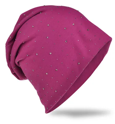 Produktbild von Beanie Muetze Strass Nieten Orchidee