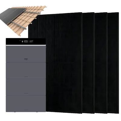 Produktbild von Conow CBE2000 Pro Balkonkraftwerk 1820W mit 4× JA Solar 455W Glas-Glas Modulen, Dachziegel-Montagesystem，3 Batterie