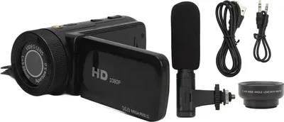 Obrázek produktu pro HD 1080p 16 MP Přenosná kamera pro videozáznam 16x zoom Digitální videokamera Záznam zvuku DV s otočným širokoúhlým objektivem