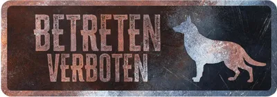 Produktbild von D&D Warnschild Deutscher Schäferhund rostig