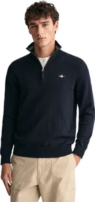 Image de Gant Classic half zip pullover bleu S homme bleu S