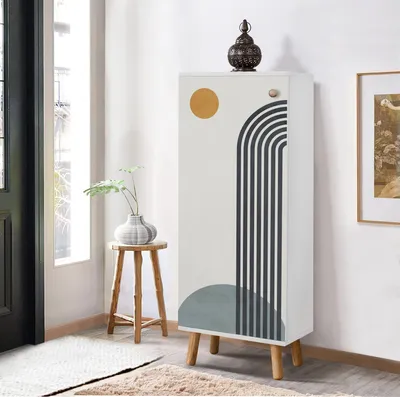 Obrázek produktu pro Skye Decor, Vegas - B 947, skříňka na boty, bílá, 100 % MELAMÍNEM POVLÁKNĚNÁ DESKA, 50 x 38 x 135 cm