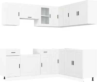 Produktbild von 11-tlg. Küchenschrank-Set Porto Weiß Holzwerkstoff