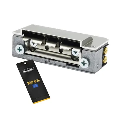 Produktbild von NAJDER Elektrischer Türöffner, Hartte, XS12U-C-Serie 12 V AC/DC, Schmaler, für Linke und rechte Türen, symmetrisch, mit Schlosszungenführung, Türen (Holz, Metall, PVC), Tore und Schränke, Zuverlässig