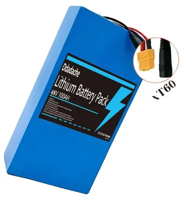 Produktbild von Lithium-Ionen-Batteriepack, 100 Ah Kapazität, integriertes 50A BMS, 13S6P-XT60-DC