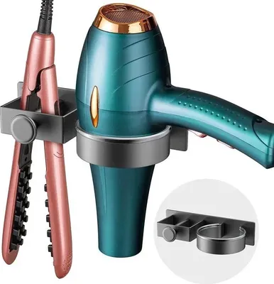 Produktbild von Haartrockner Halter Wandmontage Bad Organizer – Klebehalter für Föhn, Glätteisen & Haarstyling Zubehör | Haar Werkzeughalter für WC & Badezimmer