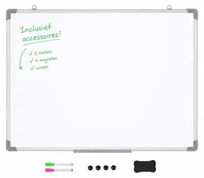 Productafbeelding van Magnetisch Whiteboard 60x45 cm - Magneetbord met Aluminium Frame
