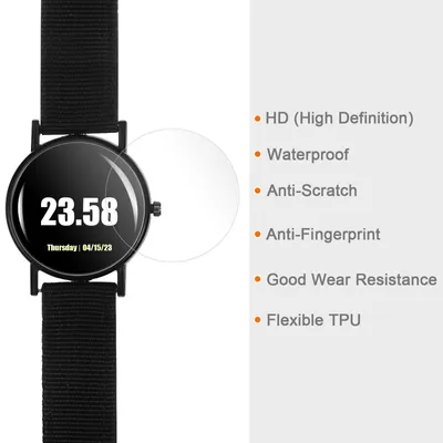 Produktbild von 5Stk. Schutzfolien 37mm Weich TPU Anti-Fingerabdruck HD Smartwatch, geeignet fš¹r flache Armbanduhr