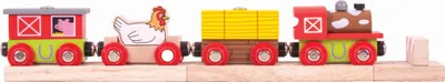 Zdjęcie produktu dla Farma pociągów kolejowych Bigjigs + 3 tory