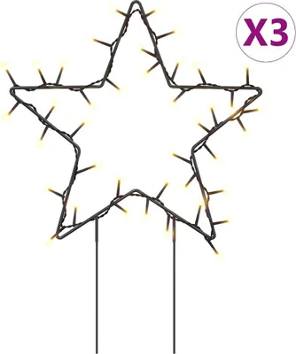 Obrázek produktu pro vidaXL Poinsettias se zemními hroty 3 ks 50 LED 29 cm