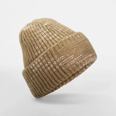 Produktbild von Beechfield Mütze mit Patch aus grobem Maschenwerk