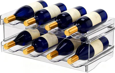 Produktbild von Flaschenregal – Stapelbar – Für 8 Flaschen geeignet – Organizer – Schrank – Flaschenhalter – Flaschenregal für Schrank – Kühlschrank – Küchenarbeitsplatte