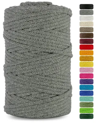 Makramee-Garn dunkelgrau 3 mm x 100 m Baumwollkordel