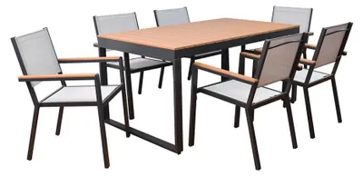 Produktbild von HOME DELUXE Garten-Sitzgruppe SIERA SEDIA aus robustem Aluminium | Gartenmöbel, Gartengarnitur, Balkontisch, Terrassenmöbel