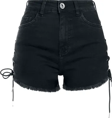 Produktbild von Urban Classics Hotpant Damen Ladies Highwaist Denim Lace Up Short schwarz 33