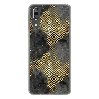 Produktbild von MuchoWow® Handyhülle Schutzhülle Hülle für Huawei P20 Gold - Marmor - Muster Silikon Softcase Handy Hülle - Hardcover