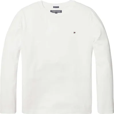 Zdjęcie produktu dla Tommy Hilfiger, koszulka z długim rękawem dla chłopców, model Basic, kolor biały (jasny biały), rozmiar 12 lat