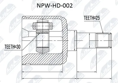 Produktbild von NTY Gelenksatz Antriebswelle Vorne Links Radseitig für HONDA CIVIC VI Hatchback (EJ, EK) NPW-HD-002