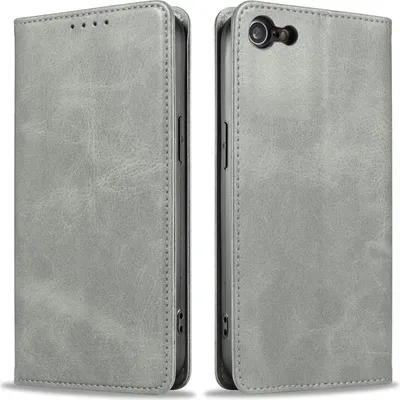 Produktbild von Handyhülle für Apple iPhone 7 / 8 / SE2020 Kunstleder Flip Cover Hülle Handytasche Case Kartenfach Farbe: Grau
