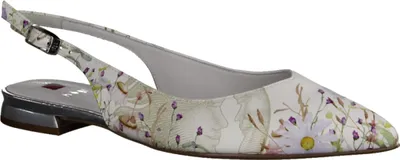 Zdjęcie produktu dla Högl 9-100119 Sling, damskie, skóra, biały, sandał z zamkniętym noskiem. Podnosek - buty damskie top trendy, biały, skóra (flowernappa), wysokość obcasa: 10 mm