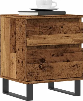 Image de vidaXL Table de nuit imitation vieux bois 40x35x50 cm bois composite