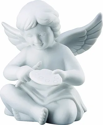 Produktbild von Rosenthal Engel mit Malerpalette Engel klein Weiss matt 69054-000102-90535