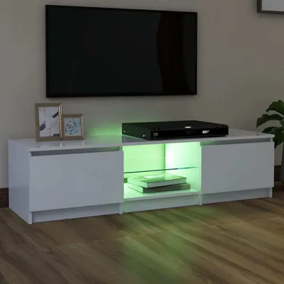 Imagen del producto de Maison Exclusive: Mueble de televisión con iluminación LED, color blanco, 140x40x36 cm