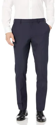 Produktbild von A. Essentials Herren Knitterarme Stretch-Anzughose, Schmale Passform, Marineblau