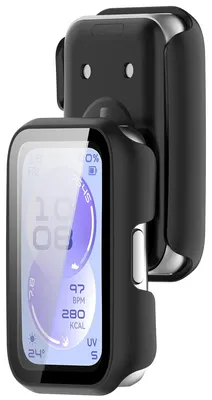 Produktbild von Schutzhülle mit Glas für Huawei Band 11, Bizon Case Watch Adamo, mattes Schwarz