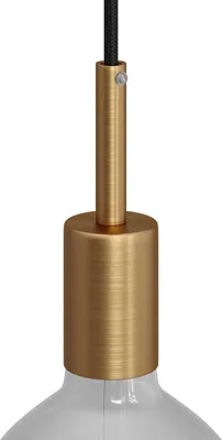 Immagine prodotto di Creative-Cables Kit portalampada E27 cilindrico in Metallo con serracavo da 7 cm - Bronzo Satinato