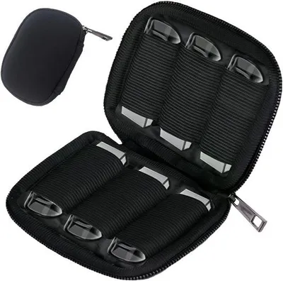 Image de Boîte de rangement pour appareils électroniques, 6 pièces, systèmes de stockage USB, noir, compacte