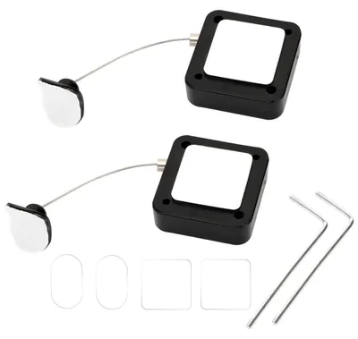 Produktbild von Einziehbares Kabelschloss 2m Diebstahlsicherung Seil für Fernbedienungen (2er Pack) Schwarz