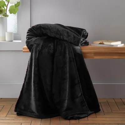 Obrázek produktu pro Raschel Velvet Touch Extra Large – černá deka 200 x 230 cm