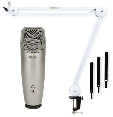 Produktbild von Samson USB Kondensator-Mikrofon C01U Pro mit Gelenkarm Weiss