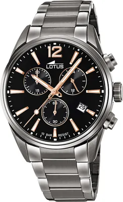 Image de LOTUS Montre Homme Chrono Sport 18682/2 Montre en acier inoxydable noire UL18682/2