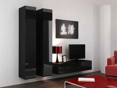 Image de Armoire murale ASHTON 9 – noir / noir brillant