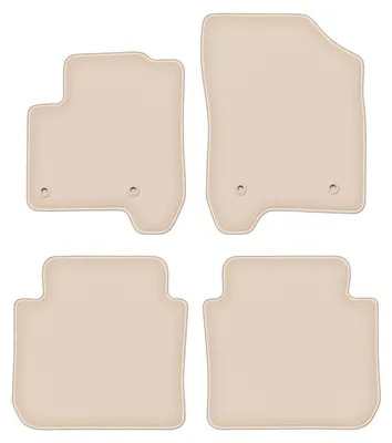 Produktbild von DURBAN Beige Velours-Fußmatten-Set für Citroen C3 Picasso Minivan (2008-2017)
