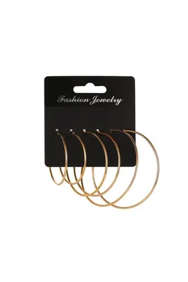 Produktbild von Carla Damen Set 3 Paare kreisförmig Ohrringe Curtis gold