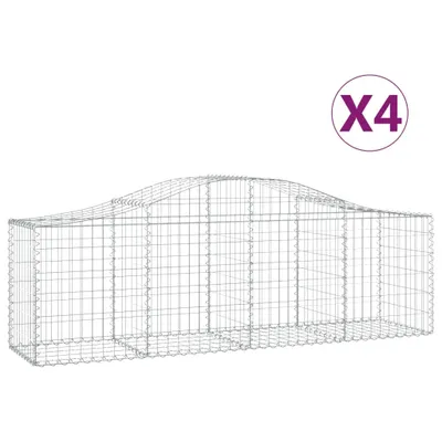 Zdjęcie produktu dla vidaXL Gabiony z wysokim łukiem 4 szt. 200x50x60/80 cm Ocynkowane żelazo