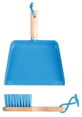 Produktbild von Esschert Design Kinderhandfeger & Kehrblech Blau - Holz & Metall